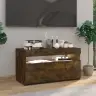 Tv Skapītis Ar Led Lampiņām, Tumša Ozolkoka Krāsā, 75X35X40 Cm  Vidaxl