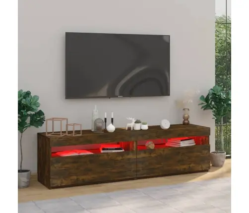 Tv Skapītis Ar Led Lampiņām, Tumša Ozolkoka Krāsā, 75X35X40 Cm Vidaxl