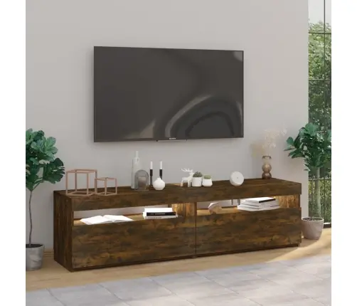 Tv Skapītis Ar Led Lampiņām, Tumša Ozolkoka Krāsā, 75X35X40 Cm Vidaxl