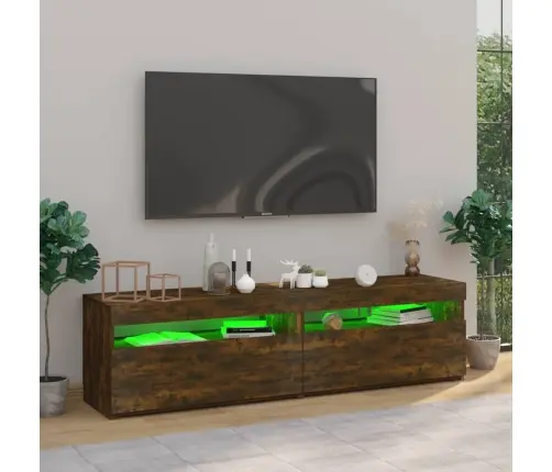 Tv Skapītis Ar Led Lampiņām, Tumša Ozolkoka Krāsā, 75X35X40 Cm Vidaxl