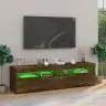 Tv Skapītis Ar Led Lampiņām, Tumša Ozolkoka Krāsā, 75X35X40 Cm Vidaxl
