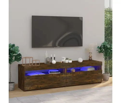 Tv Skapītis Ar Led Lampiņām, Tumša Ozolkoka Krāsā, 75X35X40 Cm Vidaxl