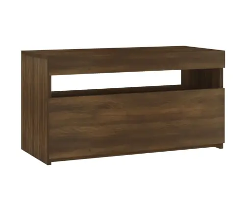 Tv Skapītis Ar Led Lampiņām, Ozolkoka Krāsa, 75X35X40 Cm Vidaxl