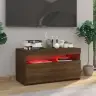 Tv Skapītis Ar Led Lampiņām, Ozolkoka Krāsa, 75X35X40 Cm Vidaxl
