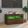 Tv Skapītis Ar Led Lampiņām, Ozolkoka Krāsa, 75X35X40 Cm Vidaxl