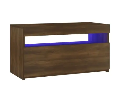 Tv Skapītis Ar Led Lampiņām, Ozolkoka Krāsa, 75X35X40 Cm Vidaxl