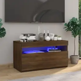 Tv Skapītis Ar Led Lampiņām, Ozolkoka Krāsa, 75X35X40 Cm Vidaxl