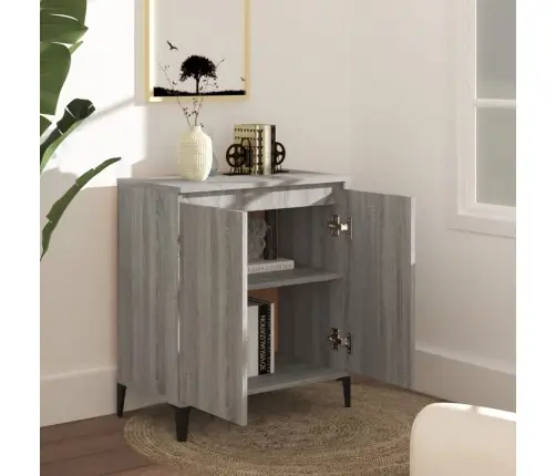 Kumode, Pelēcīga Ozola Krāsā, 60X35X70 Cm, Inženierijas Koks Vidaxl