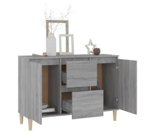 Kumode, Pelēka Ozolkoka, 101X35X70 Cm, Inženierijas Koks Vidaxl