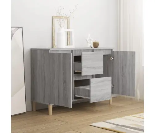 Kumode, Pelēka Ozolkoka, 101X35X70 Cm, Inženierijas Koks Vidaxl