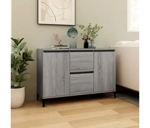 Kumode, Pelēcīga Ozola Krāsā, 102X35X70 Cm, Inženierijas Koks Vidaxl