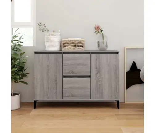 Kumode, Pelēcīga Ozola Krāsā, 102X35X70 Cm, Inženierijas Koks Vidaxl