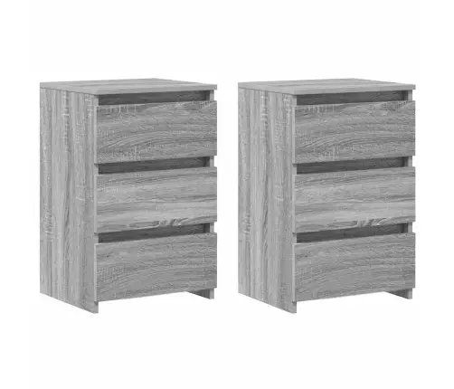 Naktinės Spintelės, 2Vnt., Pilkos, 40X35X62,5cm Mediena Naktinės Spintelės, 2Vnt., Pilkos, 40X35X62,5cm Mediena