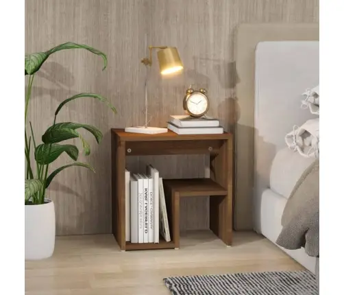 Naktinė Spintelė, Ruda Ąžuolo, 40X30X40cm Apdirbta Mediena