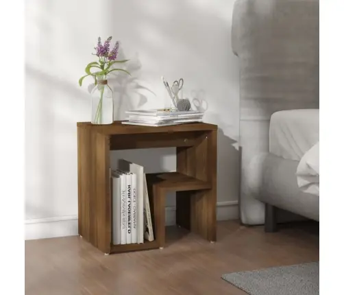 Naktinė Spintelė, Ruda Ąžuolo, 40X30X40cm Apdirbta Mediena