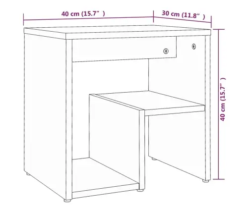 Naktinės Spintelės, 2Vnt., Rudos Ąžuolo, 40X30X40cm Mediena Naktinės Spintelės, 2Vnt., Rudos Ąžuolo, 40X30X40cm Mediena