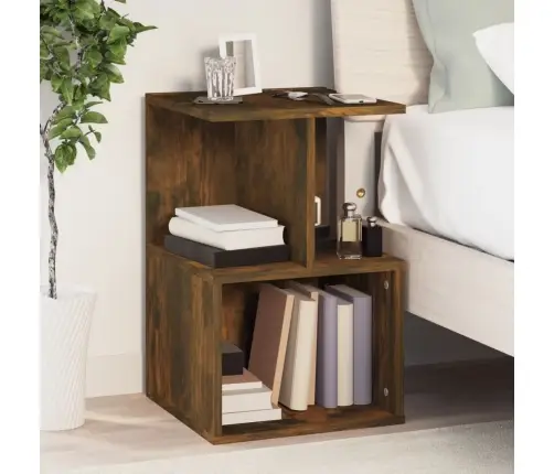 Naktinė Spintelė, Dūminio Ąžuolo, 35X35X55cm Apdirbta Mediena