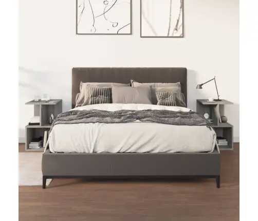 Naktsgaldiņi, 2 Gab., Pelēcīgi, 35X35X55 Cm, Inženierijas Koks Vidaxl