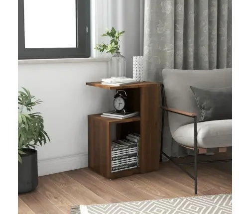 Galdiņš, Brūns Ozols, 36X30X56 Cm, Inženierijas Koks Vidaxl