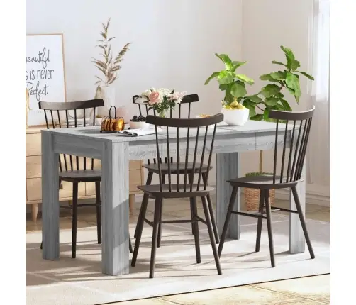 Virtuves Galds, Pelēka Ozola, 140X74,5X76 Cm, Inženierijas Koks Vidaxl