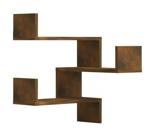 Sienas Stūra Plaukti, 2 Gab., Ozolkoka Krāsa, 40X40X50 Cm, Koks Vidaxl