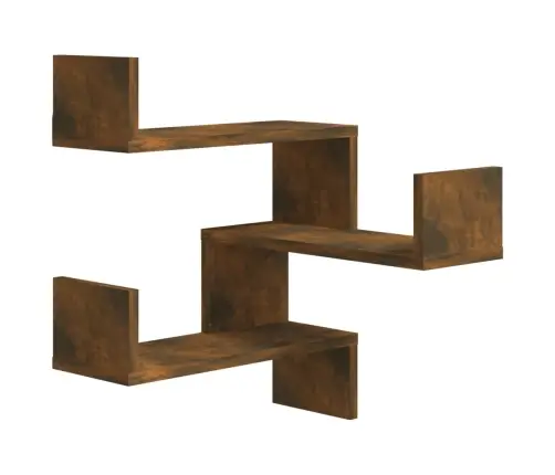 Sienas Stūra Plaukti, 2 Gab., Ozolkoka Krāsa, 40X40X50 Cm, Koks Vidaxl