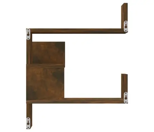 Sienas Stūra Plaukti, 2 Gab., Ozolkoka Krāsa, 40X40X50 Cm, Koks Vidaxl