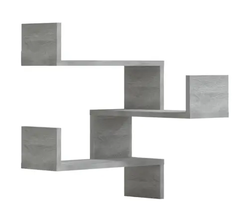 Sienas Stūra Plaukti, 2 Gab., Pelēcīgi, 40X40X50 Cm, Koks Vidaxl