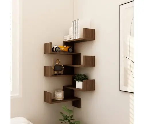 Sienas Stūra Plaukti, 2 Gab., Ozolkoka Krāsa, 40X40X50 Cm, Koks Vidaxl