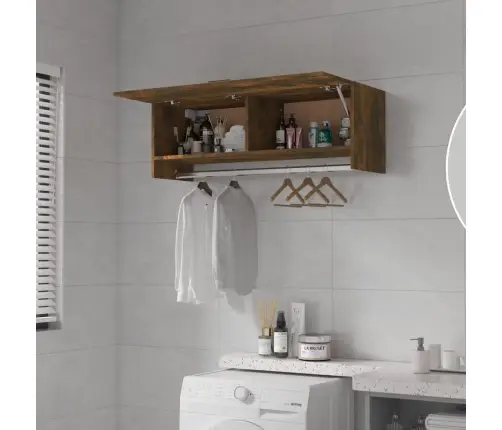 Drabužių Spinta, Dūminio Ąžuolo Spalvos, 100X32,5X35cm Mediena