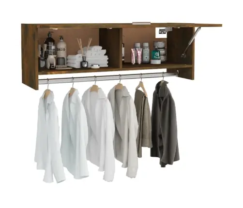 Drabužių Spinta, Dūminio Ąžuolo Spalvos, 100X32,5X35cm Mediena