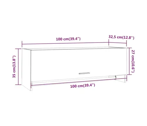 Garderoob, Pruun Tamm, 100X32,5X35 cm Tehispuit