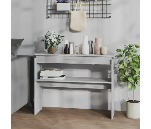 Konsoles Galds, Pelēka Ozolkoka, 102X30X80Cm, Inženierijas Koks Vidaxl