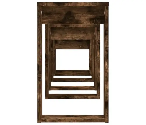 Galdiņi, 3 Gab., Sabīdāmi, Dūmakains Ozols, Inženierijas Koks Vidaxl