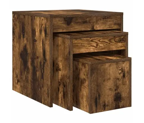 Galdiņi, 3 Gab., Sabīdāmi, Dūmakains Ozols, Inženierijas Koks Vidaxl