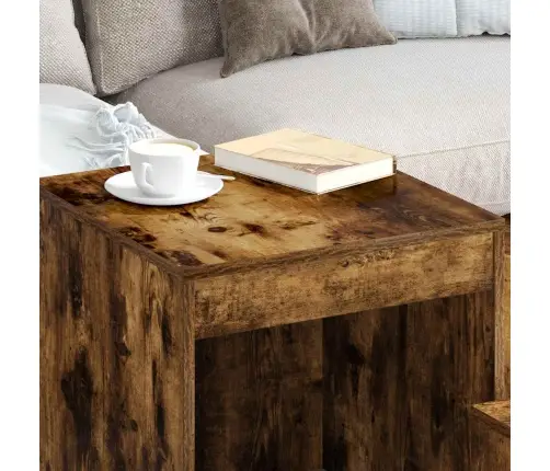 Galdiņi, 3 Gab., Sabīdāmi, Dūmakains Ozols, Inženierijas Koks Vidaxl