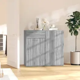 Kumode, Pelēcīga Ozola Krāsā, 80X36X75 Cm, Inženierijas Koks Vidaxl