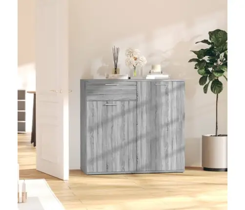 Kumode, Pelēcīga Ozola Krāsā, 80X36X75 Cm, Inženierijas Koks Vidaxl