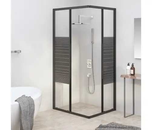 Dušo Kabina, Juodos Spalvos, 80X70X180cm Esg, Dryžuota