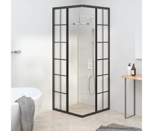 Dušas Kabīne, Matēts Esg Stikls, 70X70X180 Cm, Melna Vidaxl