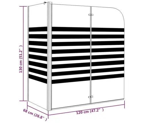 Vannas Siena, 120X68X130 Cm, Rūdīts Stikls, Svītraina Vidaxl