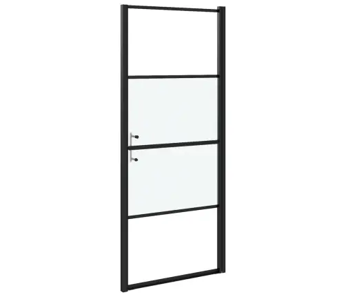 Dušas Durvis, 91X195 Cm, Daļēji Matēts Rūdītais Stikls, Melnas Vidaxl