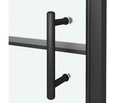 Dušas Durvis, 91X195 Cm, Daļēji Matēts Rūdītais Stikls, Melnas Vidaxl