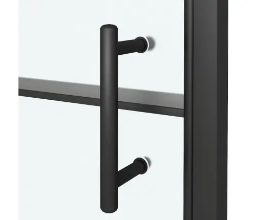 Dušinurga Uks, 100 X 178 cm Poolmatt Karastatud Klaas, Must