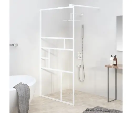 Dušas Siena, 115X195 Cm, Esg Stikls, Balta Vidaxl
