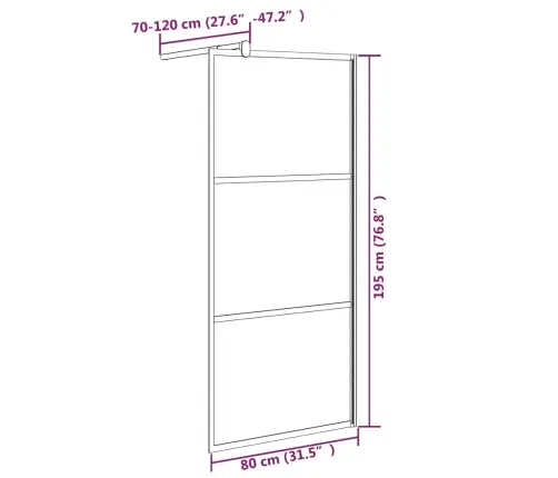 Dušinurga Sein, 80 X 195 Cm Matt Esg-Klaas, Must