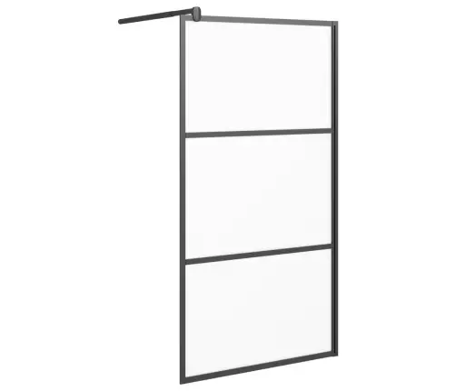 Dušas Siena, 100X195 Cm, Matēts Esg Stikls, Melna Vidaxl