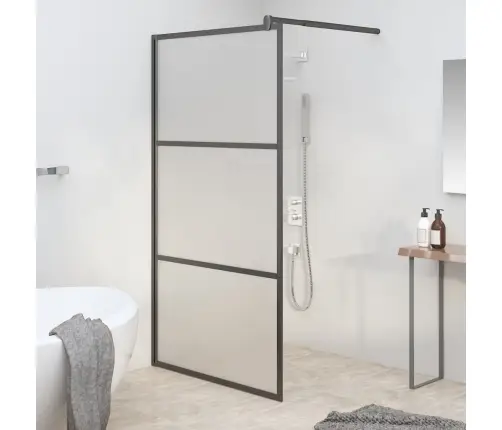 Dušas Siena, 100X195 Cm, Matēts Esg Stikls, Melna Vidaxl