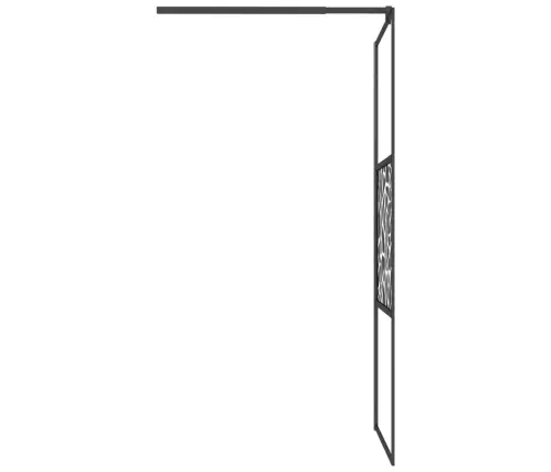 Dušas Siena, 80X195 Cm, Esg Stikls, Akmeņu Dizains, Melna Vidaxl