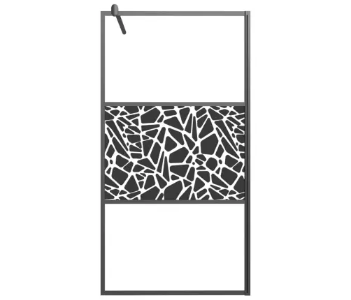 Dušas Siena, 100X195 Cm, Esg Stikls, Akmeņu Dizains, Melna Vidaxl